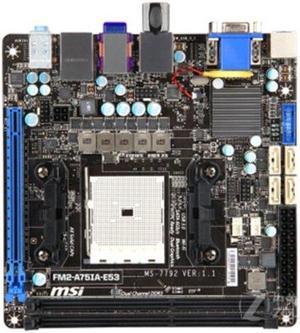 MSI FM2-A75IA-E53 AMD A75 Socket FM2 DDR3 16GB Mini-ITX Motherboard