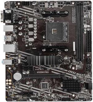 MSI A520M PRO AMD A520 Socket AM4 DDR4 64GB Micro ATX Motherboard