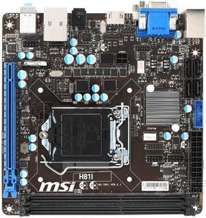 MSI H81I Intel H81 LGA 1150 DDR3 16GB Mini-ITX Motherboard