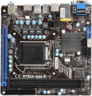 MSI B75IA-E33 Intel B75 LGA 1155 DDR3 16GB Mini-ITX Motherboard