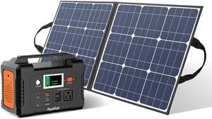 200W Portable Power Station,  40800mAh Solar Generator with 50W 18V Portable Solar Panel,  Foldable Solar Charger with 5V USB 18V DC Output