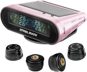 STEELMATE Mini One-s Multi-Function Tire Pressure Monitoring System, Aromatherapy Function with Mobile Phone Holder, Auto Backlight & Sleep & Awake Mode, with 4 External Tpms Sensor(PSI)