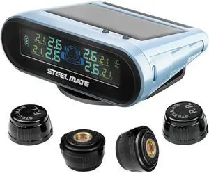 STEELMATE Mini One-s Multi-Function Tire Pressure Monitoring System, Aromatherapy Function with Mobile Phone Holder, Auto Backlight & Sleep & Awake Mode, with 4 External Tpms Sensor(PSI)