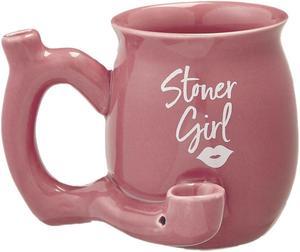 Stoner girl pink with white imprint mug - roast & toast mug