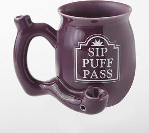 Sip Puff Pass mug - Purple with white letters