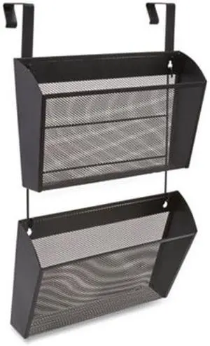 Tru Red Wire Mesh Wall File, 2 Sections, Letter Size, Black (TUD24402445)