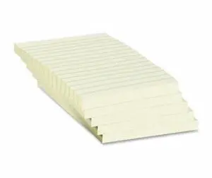 Business Source Recycled Adhesive Note Pads Lined 4"x6" 5/PK Yellow 36619