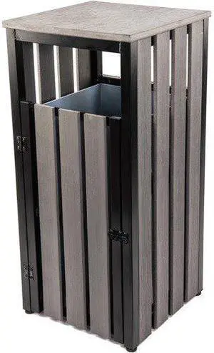 Lorell Waste Bin, Outdoor, W/Ashtray, 15-3/4"X15-3/4"X33-3/5", Ccl (LLR42693)