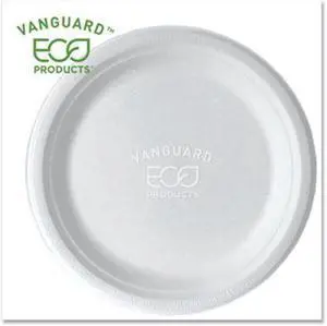 Eco-products Vanguard Compostable 9" Plates, 9", 500/Carton (ECOEPP013NFA)