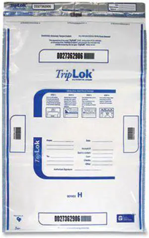 Triplok Deposit Bag, 12 x 16, 2 mil Thick, Plastic, Clear, 100/Pack (CNK585040)
