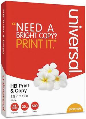 Universal Deluxe Multipurpose Paper 98 Bright 20 lb 85 x 11 Bright White 500 SheetsReam 5 ReamsCarton UNV91205