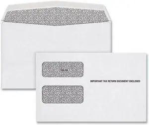 Tops Wht 1099 Double Window Envelope, Gummed Closure, 5.63 x 9, 24/PK (TOP22222)