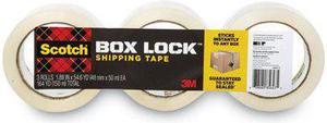 Scotch Box Lock Shipping Packing Tape 1.88 in x 54.6 yds. Clear 3/Pack (3950-3) 39503
