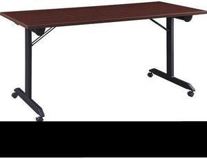 Lorell Training Table, Folding, Mobile, 63"x29-1/2"x29-1/2" ,MY/BK (LLR60740)