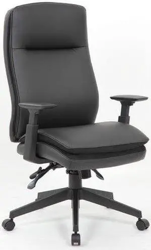 Lorell High-Back Chair, Soft Vinyl, 27"X29"X41"-47" , Black (LLR03206)