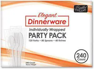 Berkley Square Indv Wrapped Hvyweight Cutlery Assortment, Wt, 240/BX (BSQ90191)
