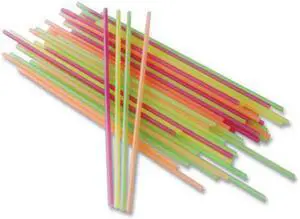 Berkley Square Neon Sip Sticks, 5.5", Assorted, 1,000/Pack (BSQ1241202)