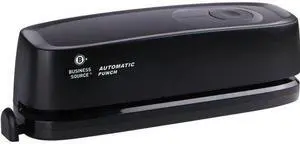 Business Source Electric 3-Hole Punch, 10 Sheet Capacity, Black, Each (BSN00083)