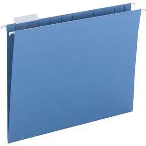 Business Source Hanging File Folders, Letter Size, Blue, 25/Box (BSN03176)