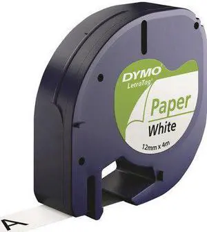 Dymo Paper Label Tape Cassettes, 0.5" x 13 ft, White, 6/Pack (DYM2050826)