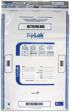 Triplok Deposit Bag, 19 x 23, 4 mil Thick, Plastic, Clear, 50/Pack (CNK585059)