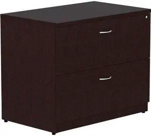 Lorell 18223 Essentials Espresso Laminate Lateral File - 2-Drawer