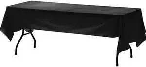 Genuine Joe Table Cover, Plastic, 54"X108", 24/Ct, Black (GJO00068CT)