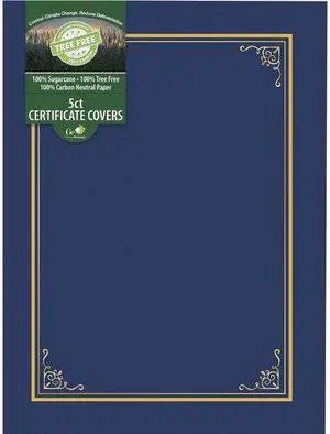 Geographics Document Cover, Tree Free, 8-3/4"Wx11-1/4"Lx1/4"H, Navy (GEO49017)