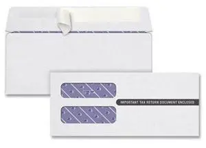 Tops 1099 Double Window Envelope, 3.75 x 8.75, White, 24/PK (TOP2222PS3)