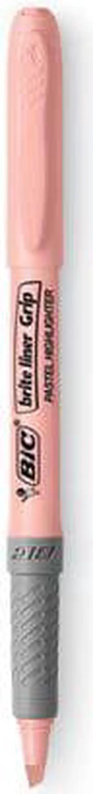 Bic Brite Liner Grip Pocket Highlighter, Asstd Ink/Barrels, 6/PK (BICGBLDP61AST)