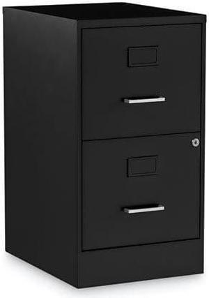 Alera Soho Vert 2-Drawer File Cabinet, Blk, 14" x 18" x 24.1", EA (ALESVF1824BL)