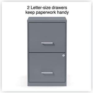 Alera Soho Vert 2-Dwr File Cabinet, Char, 14" x 18" x 24.1", EA (ALESVF1824CH)
