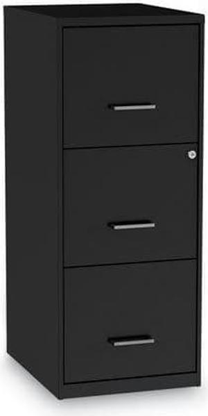 Alera Soho Vert 3-Drawer File Cabinet, Blk, 14" x 18" x 34.9", EA (ALESVF1835BL)