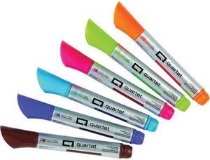 Quartet Glass Board Dry Erase Marker, Med Bullet Tip, Assorted, 6/PK (QRT79556)