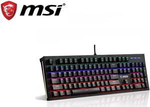 MSI GK50Z Mechanical Keyboard with Detachable Wrist Rest, Ergonomic Design,RGB LED Backlit,Cool Exterior Anti-splash 104Keys Gaming Keyboard for Gaming and Office, Wired Keyboard for Mac/PC/Laptop