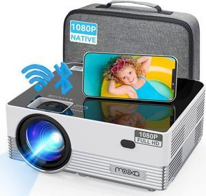 Native 1080P WiFi Bluetooth Projector, Upgraded 8500L HD Video Projector with Carrying Bag, Support 4K & 300 Display, silver(Q6)