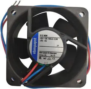ebmpapst 612NGH Axial Fan 12VDC 2.4W 60X60X25MM 200mA 43m3/h Cooling Fan 2pin ebmpapst 612NGH Axial Fan 12VDC 2.4W 60X60X25MM 200mA 43m3/h Cooling Fan 2pin