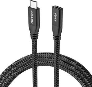 USB Type C Extension Cable 6Ft, 100W PD Fast Charging & 10G Data Sync RIITOP USB 3.1 Type C Male to Female Extension Cable Cord for Nintendo Switch, MacBook Pro, Dell XPS