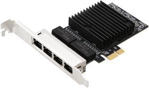 4 Port Gigabit Ethernet PCIE x1 Network Interface Card (NIC) Quad RJ45 10/100/1000 Mbps Intel Chipset 82571