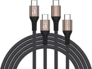 RIITOP USB C to USB C Cable (6.6ft 240W, 2Pack), Type C PD Charging Cable for iPhone 15/15Pro,MacBook Pro 2020, iPad Pro 2020, iPad Air 4, Samsung Galaxy S23+/S23 Ultra/S22 Ultra 2 Pack