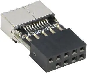 USB 9pin to Type-E Key-A  Female Internal Adapter, USB 2.0 9pin to USB 3.1 Type E Front Panel Socket Header