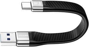 Short USB C Cable 10Gbps, RIITOP USB-C 3.2 Gen 2 to USB-A Android Auto Cable, 60W USB A to C Fast Charging Cable Type C for USB C External SSD MacBook Pro iPad S21 5.5inch