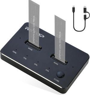 RIITOP M.2 NVMe Duplicator, Dual-Bay Offline Clone NVME SSD Cloner Docking Station, USB3.2 Gen2 10Gbps USB-C M.2 Cloner for SSD Size 2230/2242/2260/2280/22110 mm