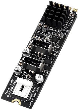 Dual Port 10Gbps Type-E USB 3.1 Front Panel Socket to NVME M-Key M.2 Express Card Adapter for Motherboard, RIITOP Type-E to NVMe Adapter 10Gbps
