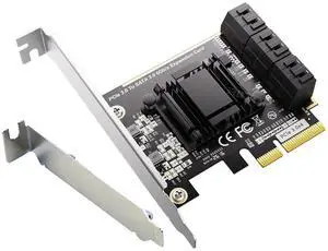 SATA Card 6 Port, 6Gbps SATA iii Controller PCI-e Express 4x Expansion Card ASM1166 Chipset, Support 6*SATA 3.0 Devices SATA Card 6 Port, 6Gbps SATA iii Controller PCI-e Express 4x Expansion Card ASM1166 Chipset, Support 6*SATA 3.0 Devices