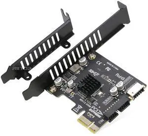 PCI-E 1X to USB 3.2 GEN1 5Gbps 20pin Type-E Front Panel Socket + USB 3.0 19Pin Socket Expansion Card,Type-E Internal 20-pin Front Panel Connector Riser Card PCI-E 1X to USB 3.2 GEN1 5Gbps 20pin Type-E Front Panel Socket + USB 3.0 19Pin Socket Expansion Card,Type-E Internal 20-pin Front Panel Connector Riser Card