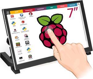 Raspberry Pi Monitor 7 Inch Touchscreen Capacitive IPS Display 1024x600 USB Powered HDMI Monitor with Speaker & Stand for Raspberry Pi 4 3 2Win PC