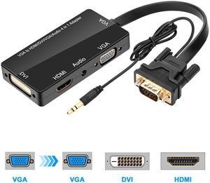 VGA to HDMI/DVI/VGA/Audio 4 in 1 Adapter HD Computer Video Converter