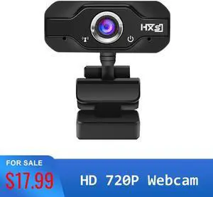 USB Web Camera 720P HD Computer Camera Webcams Built-in Sound-absorbing Microphone Dynamic Resolution for Desktop Laptop