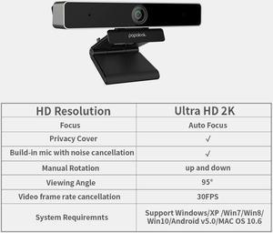 PA920 Webcam 1080P HD 5MP Ultra 2K Live Auto Focus Web Camera With Dual Microphone, Tripod For Video Conferencing